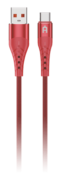 Кабель Alteracs USB-Type C FT01-AC текстиль Red - фото 13783240