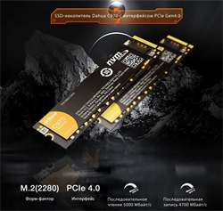 Твердотельный накопитель Dahua SSD NVMe M.2  DHI-SSD-C970N1TB 3D NAND C970 1TB PCIe Gen4.0x4 - фото 13783766