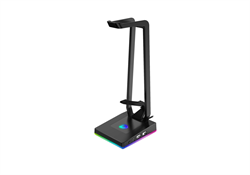 Подставка для гарнитуры Dareu EH710X, подключение USB (1,5м), USB-хаб на 2 порта, 1 порт 3.5мм, клипса для кабеля, подсветка RGB - фото 13783918