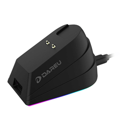 Мышь игровая беспроводная Dareu EM901X Black (черный), DPI 400/800/1600/3200/6400/12000, подключение: проводное+2.4GHz, подсветка RGB, с зарядной станцией, встроенный аккумулятор 930mAh, размер 124x67x39мм - фото 13783953