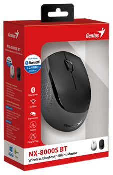 Мышь беспроводная NX-8000S BT черная (black), Bluetooth 5,3,silent - фото 13786679
