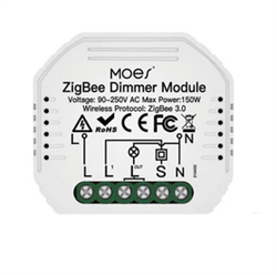 Переключатель Moes ZigBee Smart Dimmer Module (на 2 канала) белый модели ZM-105B-M - фото 13787567