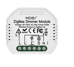 Переключатель Moes ZigBee Smart Dimmer Module (на 1 канал) белый модели ZM-105-M - фото 13787568