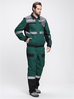 Костюм Виват-1 Премиум IMP (тк.Смесовая,240) брюки, зеленый/черный/серый - фото 13788490
