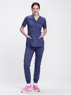 Костюм женский хирургический Модерн-004 (тк.Стрейч,120) MedLine, т.синий - фото 13790788