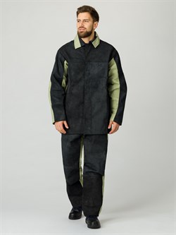 Костюм сварщика комбинированный 2 кл.защиты (тк.Брезент,550/Спилок S=2,3), черный/бежевый - фото 13790925