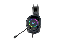 Гарнитура игровая проводная EH469 Black (черный), подсветка RGB, подключение USB, кабель 2.4м
