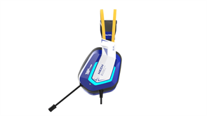 Гарнитура игровая проводная Dareu EH732 Mecha Blue (синий), подключение USB, подсветка RGB