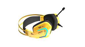 Гарнитура игровая проводная Dareu EH732 Yellow (желтый), подключение USB, подсветка RGB