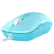 Мышь проводная Dareu LM121 Blue (голубой), DPI 800/1600/2400/6400, тихий щелчок, подсветка RGB, размер 116x35x60мм, 1,8м