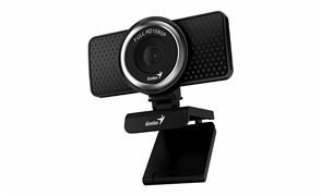 Веб-камера Genius ECam 8000 черная (Black) new package, 1080p Full HD, Mic, 360°, универсальное мониторное крепление, гнездо для штатива