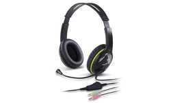 Гарнитура Genius HS-400A, 2х mini jack 3.5mm, полноразмерные наушники, регулятор громкости на проводе, длина провода 1,8м