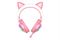 Гарнитура игровая проводная EH469 Pink (розовый), пара кошачьих ушек в комплекте, подсветка RGB, подключение USB, длина кабеля 2.4м - фото 13783915