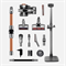 Пылесос вертикальный Jimmy Cordless Vacuum Cleaner H9 Pro Graphite+Golden с адаптером модели ZD24W342060EU - фото 13787041
